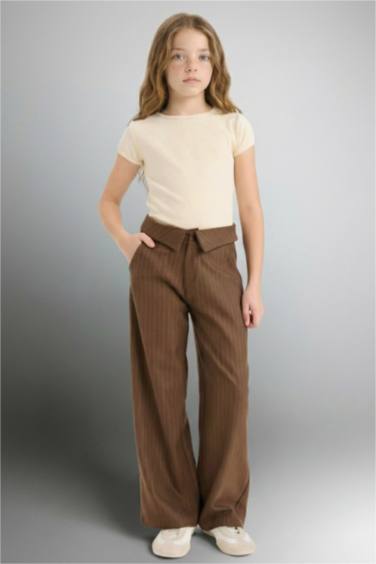 Girl Striped Wide Leg Trousers