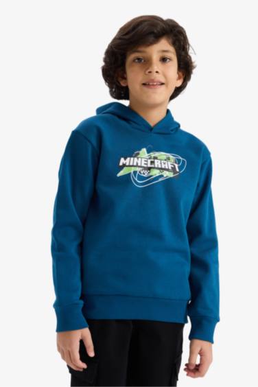 Minecraft Kapüşonlu Sweatshirt Erkek Çocuk