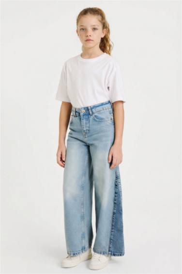 Kız Çocuk Wide Leg Geniş Paça Jean Pantolon