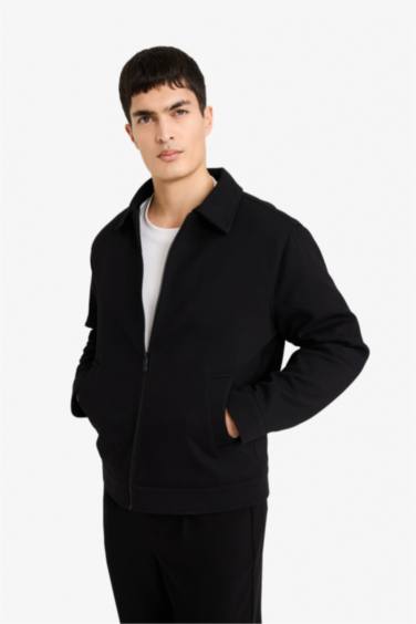 Veste zippée doublée à col chemise Coupe régulière