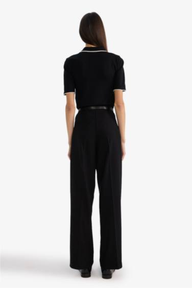 Straight Fit Çift Cepli Normal Bel Düz Paça Pantolon