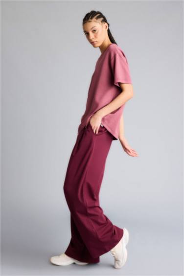 Wide Leg Cepli Geniş Paça Beli Lastikli Uzun Sporcu Pantolon