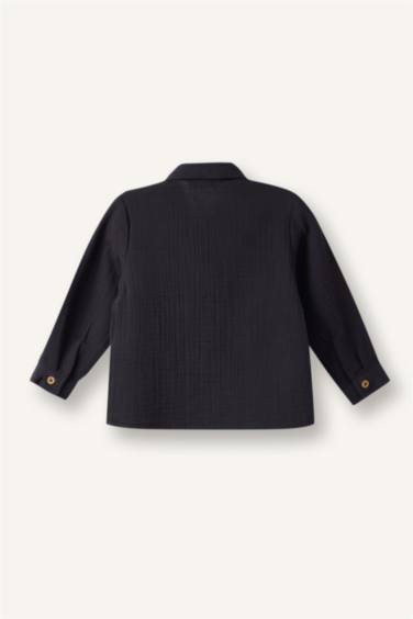 Polo Yaka Müslin Uzun Kollu Gömlek Erkek Bebek