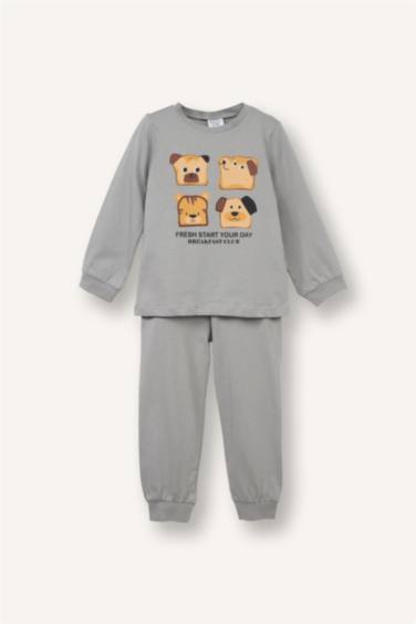 Ұл сәбилерге арналған ұзын жеңді 2-уі 1-де пижама жиынтығы