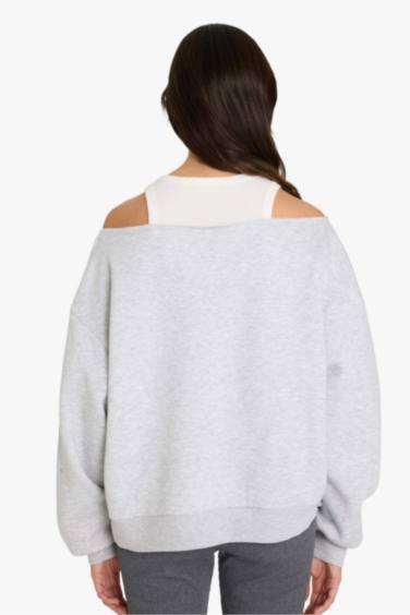 Oversıze Geniş Kalıp Baskılı Kalın Kumaş Sweatshirt