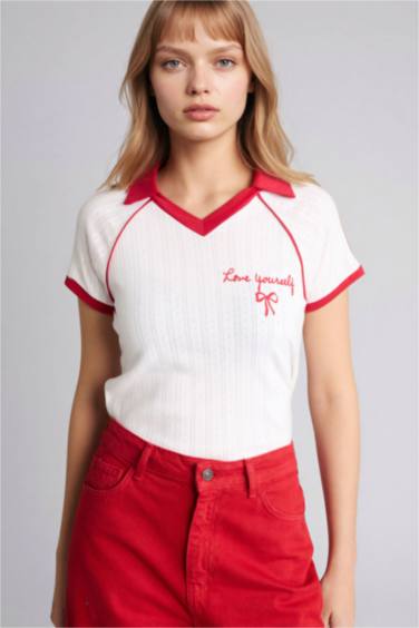 Fıtted Nakışlı Tişört