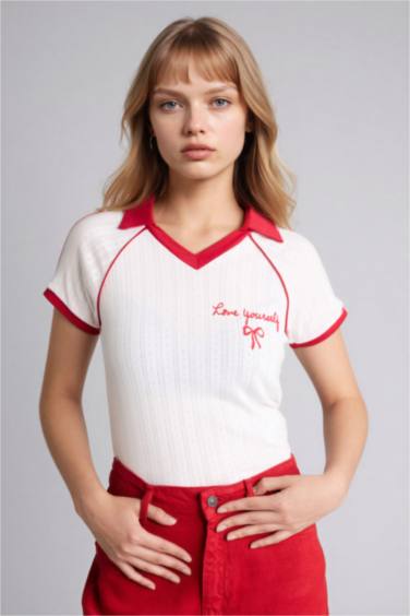 Fıtted Nakışlı Tişört