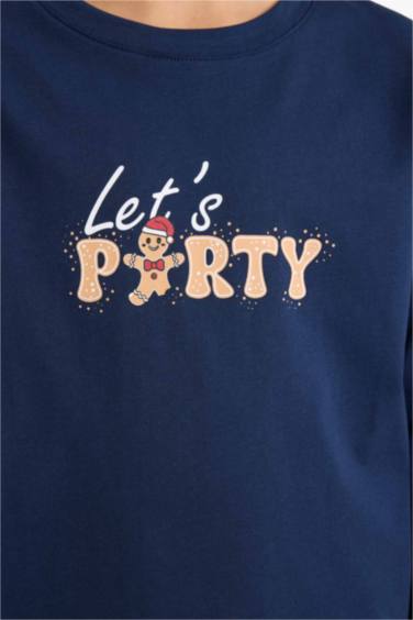 Erkek Çocuk Yılbaşı Temalı Pijama Takımı Uzun Kollu Üst Uzun Alt