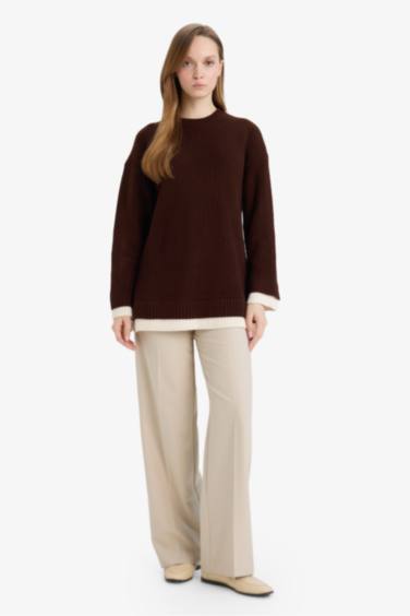 Regular Fit Bisiklet Yaka Triko Kazak Tunik