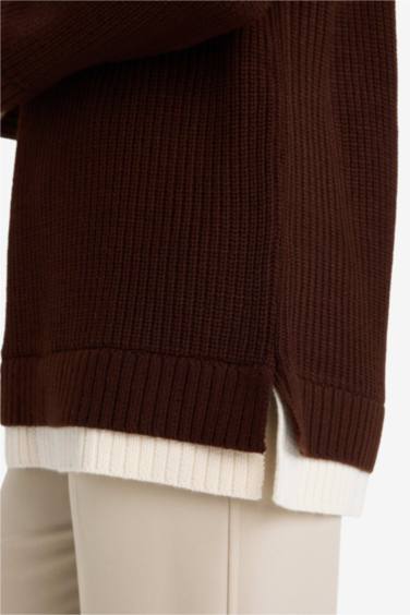 Regular Fit Bisiklet Yaka Triko Kazak Tunik