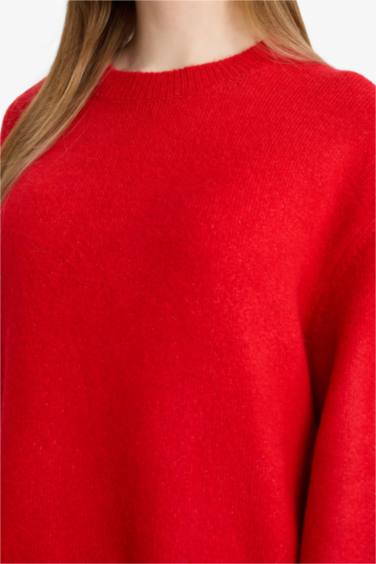 Loose Fit Bisiklet Yaka Triko Kazak Tunik