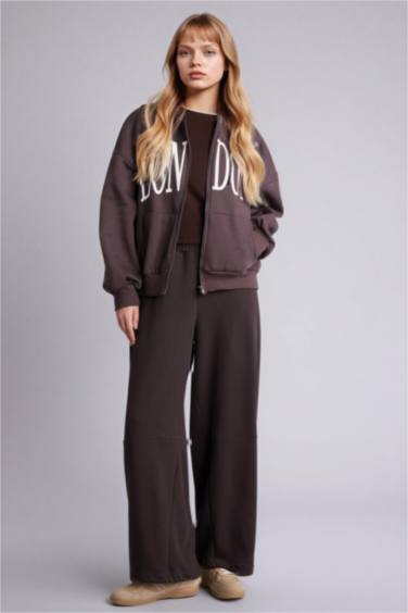 Oversize Fit Printed Thick Fabric Cardigan