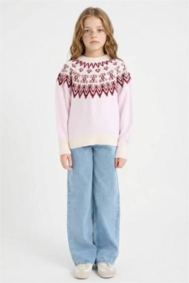 بلوز تريكو بناتي قصة عادية بياخة مستديرة