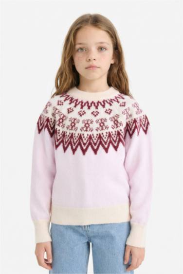 بلوز تريكو بناتي قصة عادية بياخة مستديرة