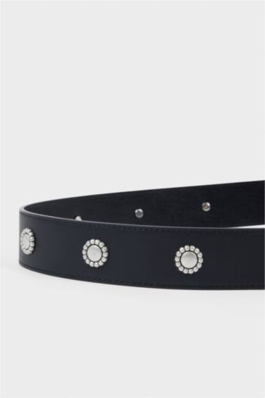 Kadın Hayvan Baskılı Büyük Toka Suni Deri Günlük Kemer - Görsel 3