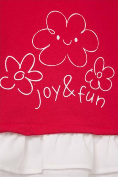 Қыз сәбилерге арналған Oversize кең пішімді дөңгелек жағалы гүлді свитшот