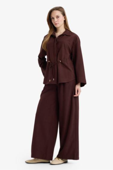 Suede Wide Leg Trousers