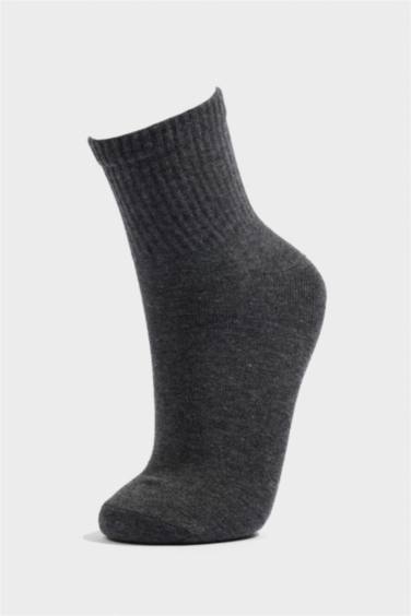 Woman Embroidered 3 Piece Cotton Ankle Socks