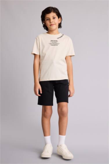 Ұлдарға арналған New Regular Fit дөңгелек жағалы суретті қысқа жеңді футболка