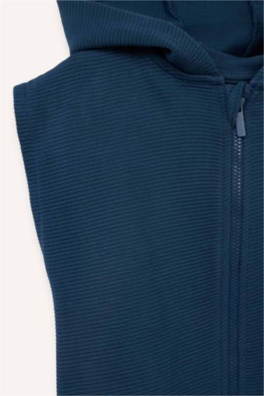 Kapüşonlu Fermuarlı Yelek Erkek Bebek