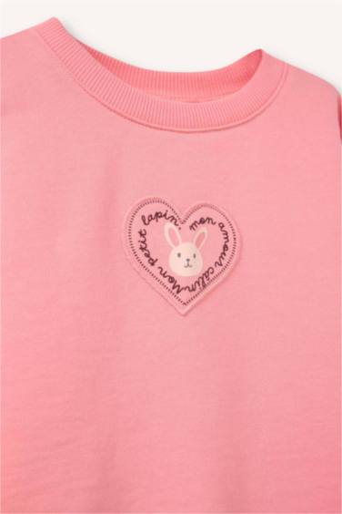 Oversize Baskılı Sweatshirt Kız Bebek