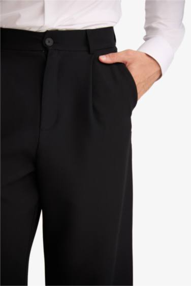 Barrel Fit Düz Paça Pantolon