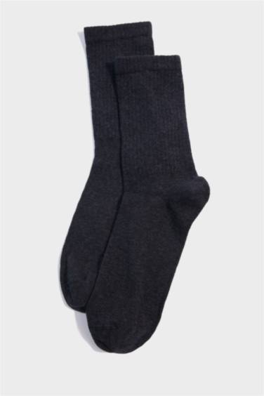 Erkek Rahat Lastikli 3'lü Pamuklu Uzun Çorap