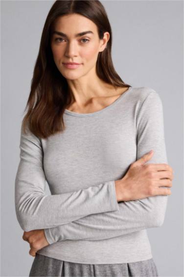 Bisiklet Yaka Uzun Kollu Üst