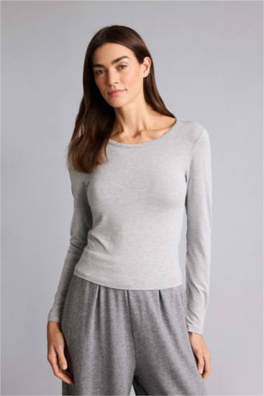 Bisiklet Yaka Uzun Kollu Üst - Görsel 3