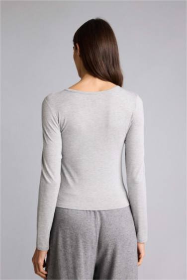 Bisiklet Yaka Uzun Kollu Üst - Görsel 5