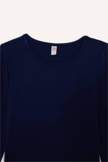 بلوزة ردن طويل وياخة مستديرة