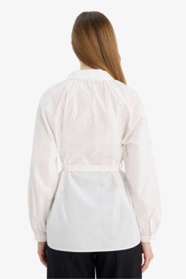 %100 Pamuk Relax Fıt Poplin Gömlek Tunik - Görsel 5