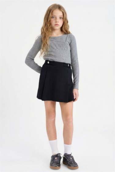 Pileli Şort Etek Kız Çocuk