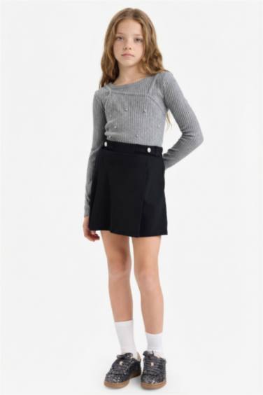 Pileli Şort Etek Kız Çocuk