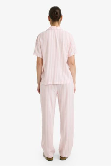 Regular Fit Striped Top Bottom 2 Piece Pajama Set