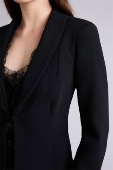 Fıtted Krep Blazer Ceket - Görsel 6