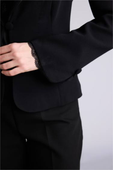 Fıtted Krep Blazer Ceket - Görsel 7