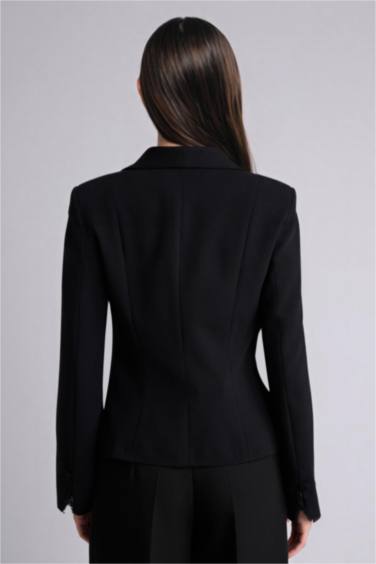 Fıtted Krep Blazer Ceket - Görsel 8