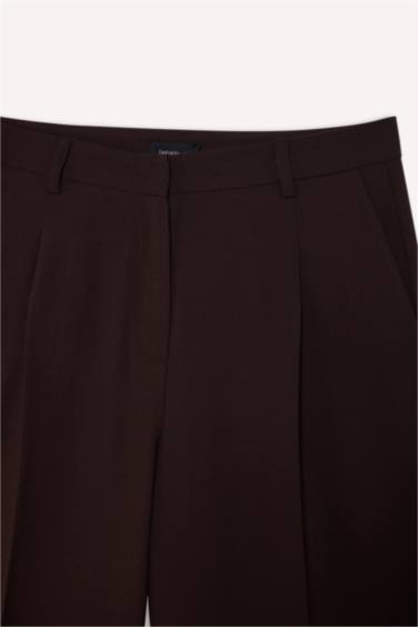 Straight Fit High Waist Trousers