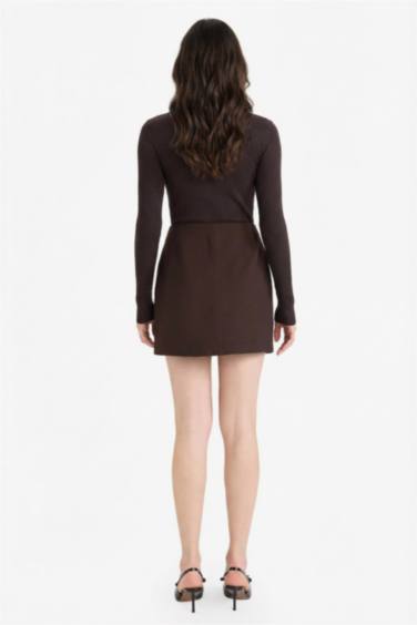 A Cut Normal Waist Mini Skirt