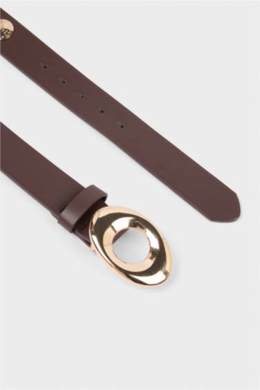 Kadın Dikdörtgen Toka Suni Deri Günlük Kemer