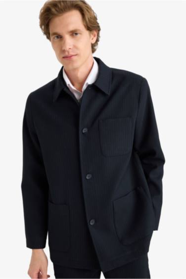 Regular Fit Polo Yaka Pamuk Astarlı Blazer Ceket