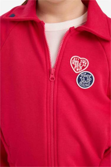 2'li Takım Fermuarlı Sweatshirt Eşofman Altı Kız Çocuk