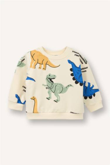 Dinozor Desenli Sweatshirt Erkek Bebek