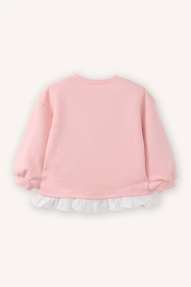 سويت شيرت بيبي بناتي فلورال قصة عادية بياخة مستديرة