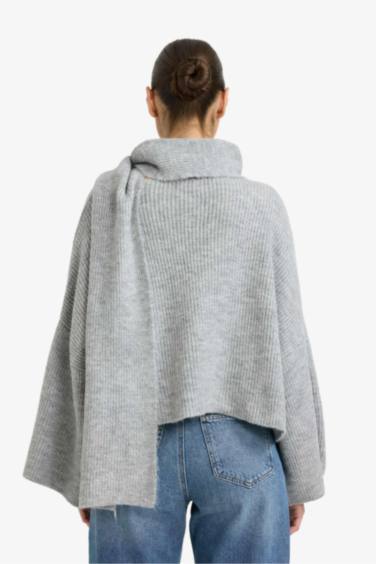 Oversize Fit Shawl Collar Knitwear Pullover