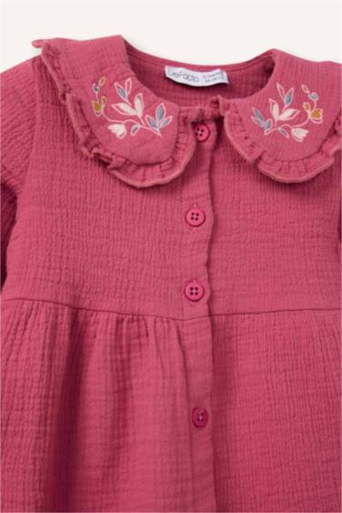 Çiçekli Müslin Elbise Kız Bebek