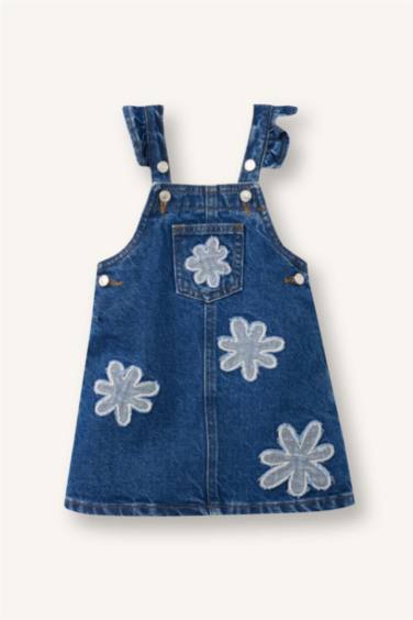 Kolsuz Jean Elbise Kız Bebek