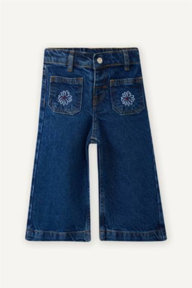 بنطرون جينز بناتي وايد ليج