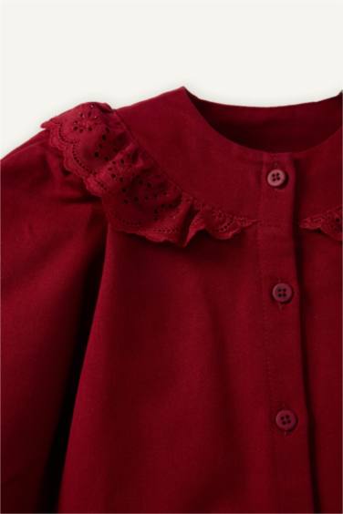 Girl Long Sleeve Gabardine Dress